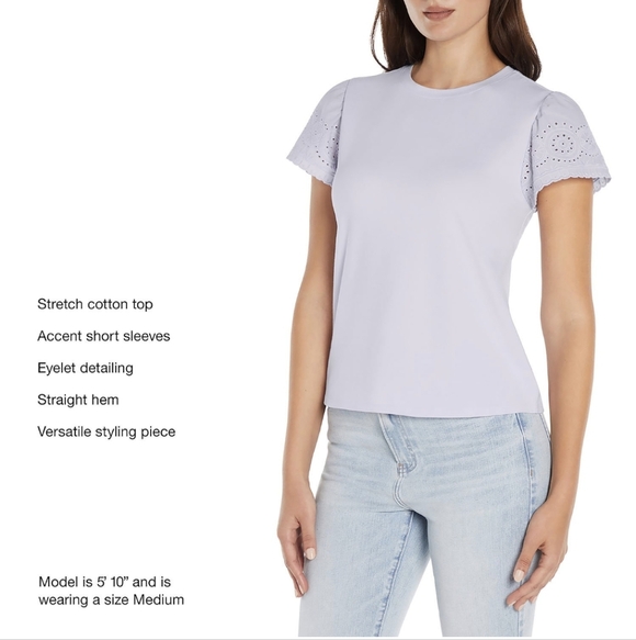 Nwot Express Purple Short Sleeve Top Sz Xs - Picture 6 of 6